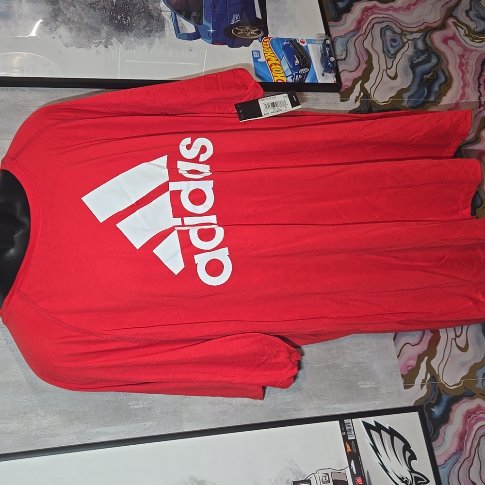 2XL Adidas Men's Bold Red Tee - Picture 3 of 6